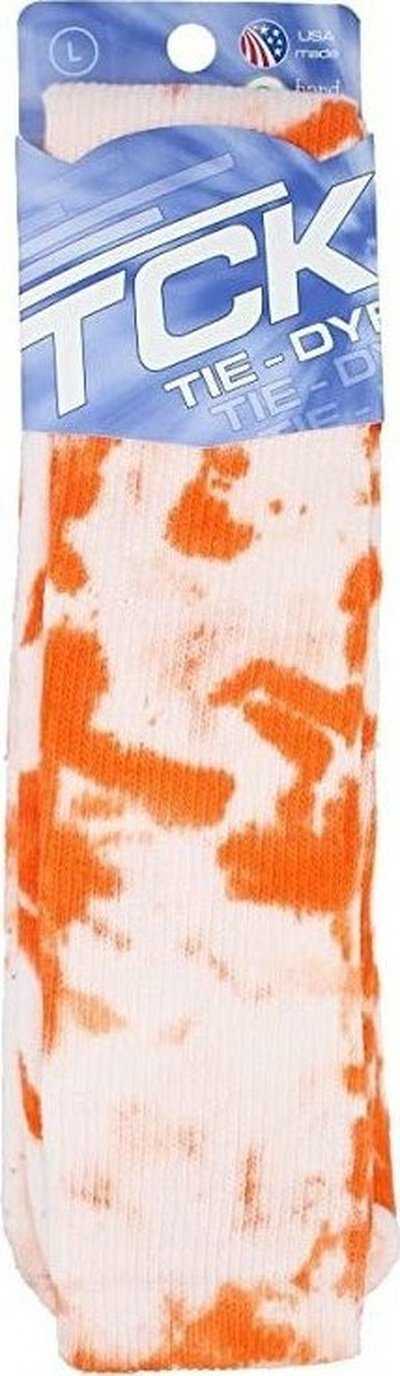 TCK Krazisox Tie Dye Knee High Socks - Orange White - HIT a Double