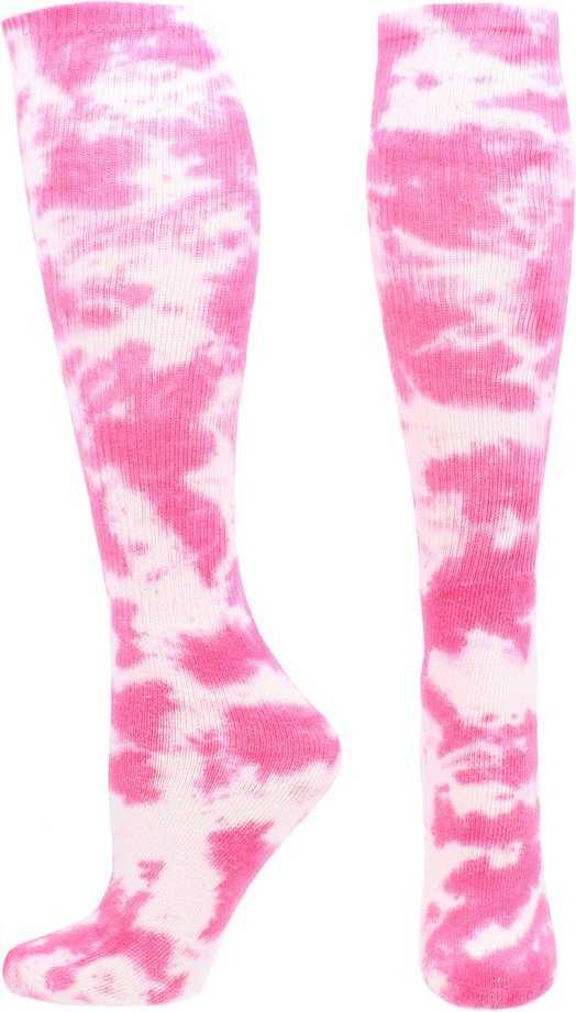 TCK Krazisox Tie Dye Knee High Socks - Pink White - HIT a Double