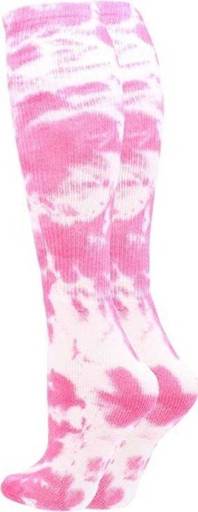 TCK Krazisox Tie Dye Knee High Socks - Pink White - HIT a Double