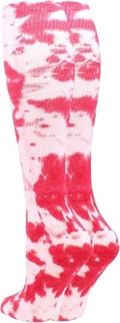TCK Krazisox Tie Dye Knee High Socks - Scarlet White - HIT a Double