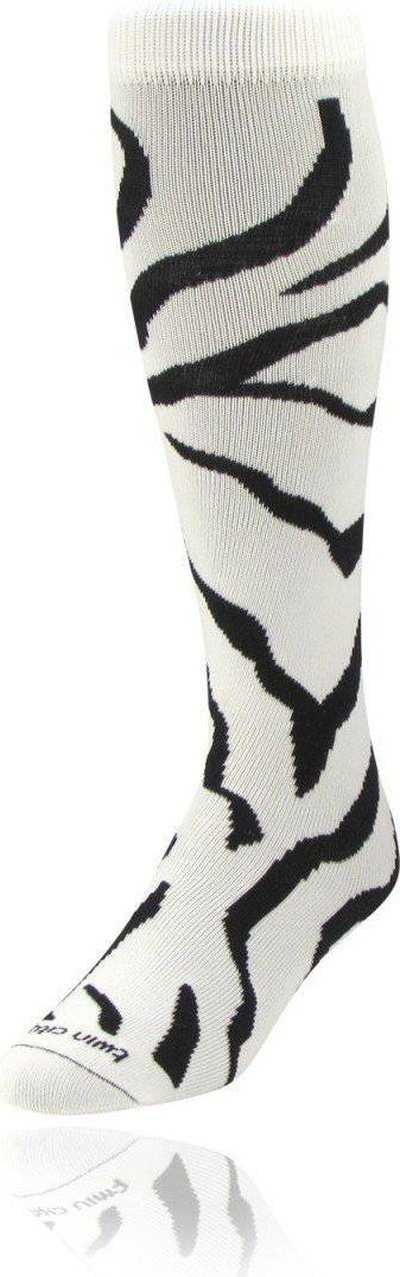 TCK Krazisox Zebra Knee High Socks - White Black - HIT a Double