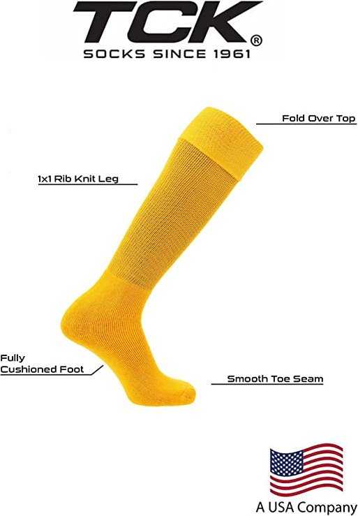TCK Multisport Acrylic Knee High Tube Socks - Gold - HIT a Double