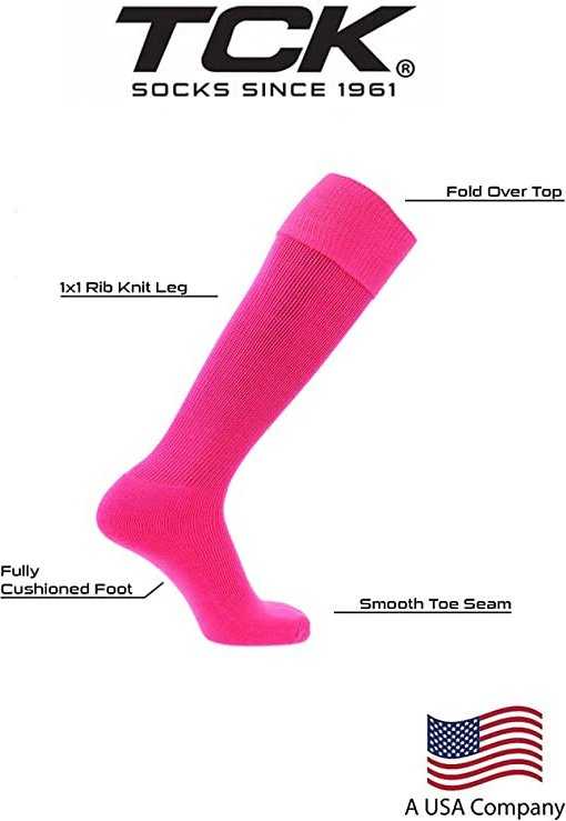 TCK Multisport Acrylic Knee High Tube Socks - Hot Pink - HIT a Double