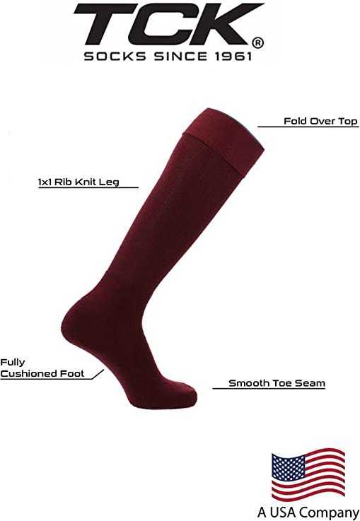 TCK Multisport Acrylic Knee High Tube Socks - Maroon - HIT a Double