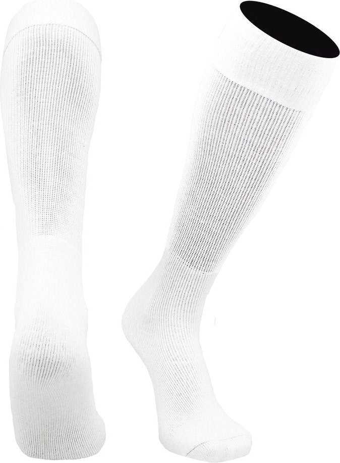 TCK OS Series Solid Soccer / Rugby Tube Socks - White - HIT a Double