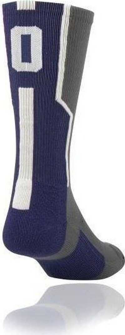 TCK Player ID Number Single Crew Sock (NOT a Pair) - Gray Ny Wh - HIT a Double
