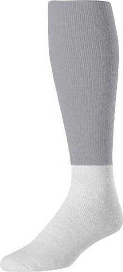 TCK Pro Colored Top / White Football Socks - Grey White - HIT a Double
