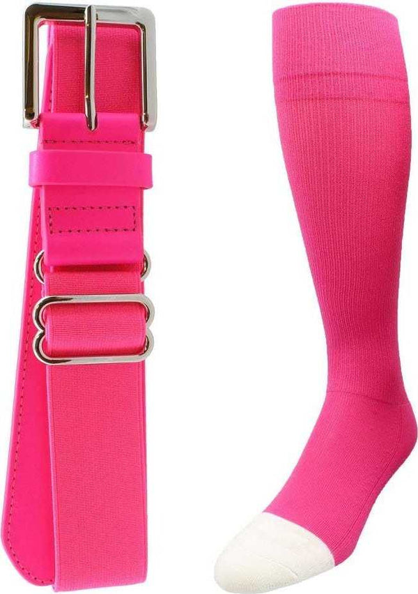 TCK Pro Line Belt Knee High Sock Combo - Hot Pink - HIT a Double