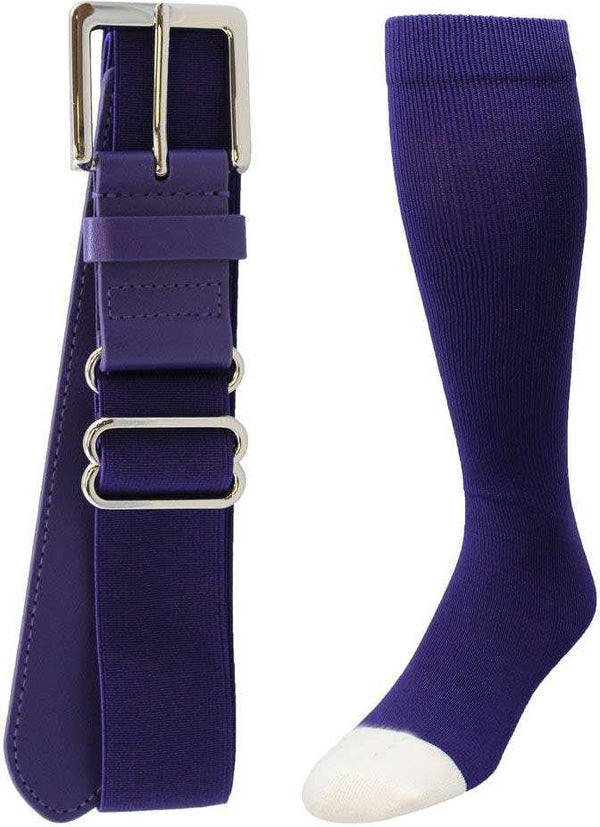 TCK Pro Line Belt Knee High Sock Combo - Purple - HIT a Double
