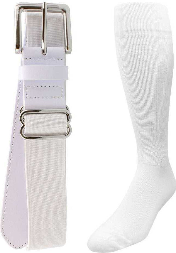 TCK Pro Line Belt Knee High Sock Combo - White - HIT a Double