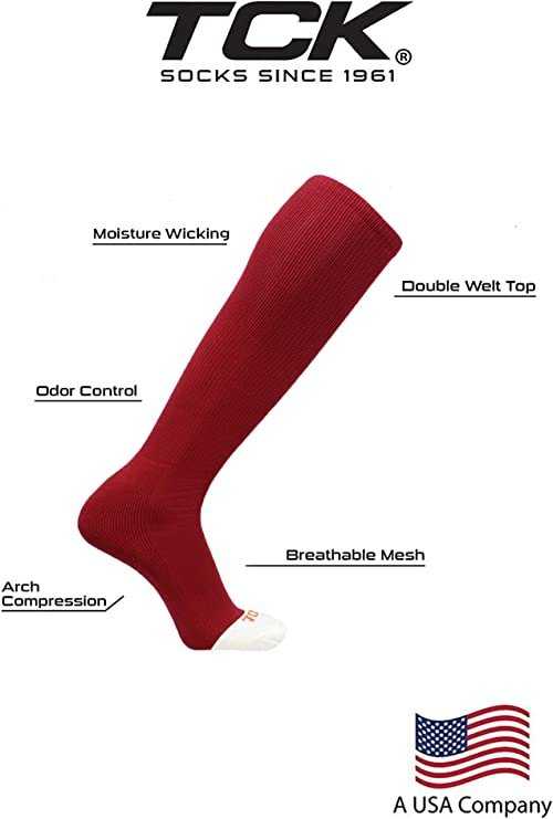 TCK Prosport Performance Knee High Tube Socks - Cardinal - HIT a Double
