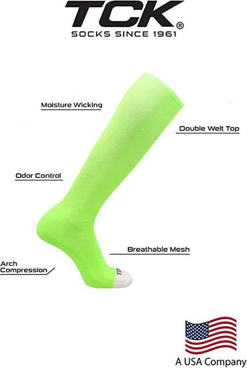 TCK Prosport Performance Knee High Tube Socks - Lime Green - HIT a Double