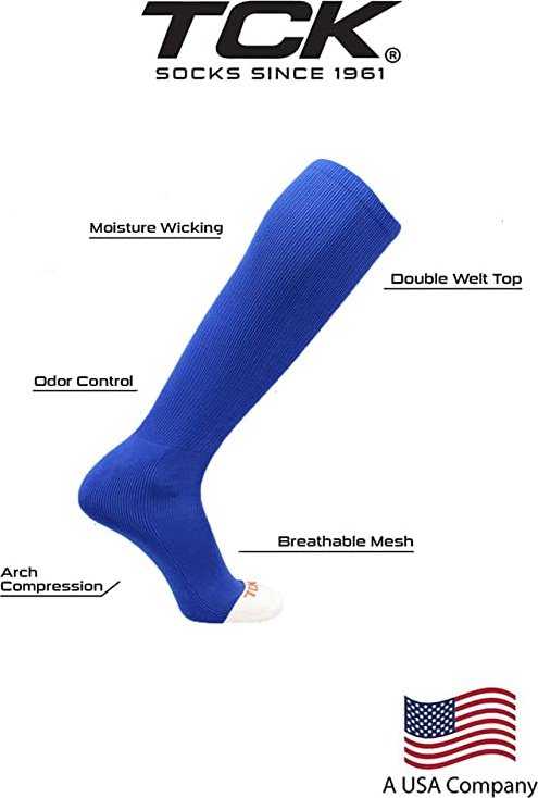 TCK Prosport Performance Knee High Tube Socks - Royal - HIT a Double