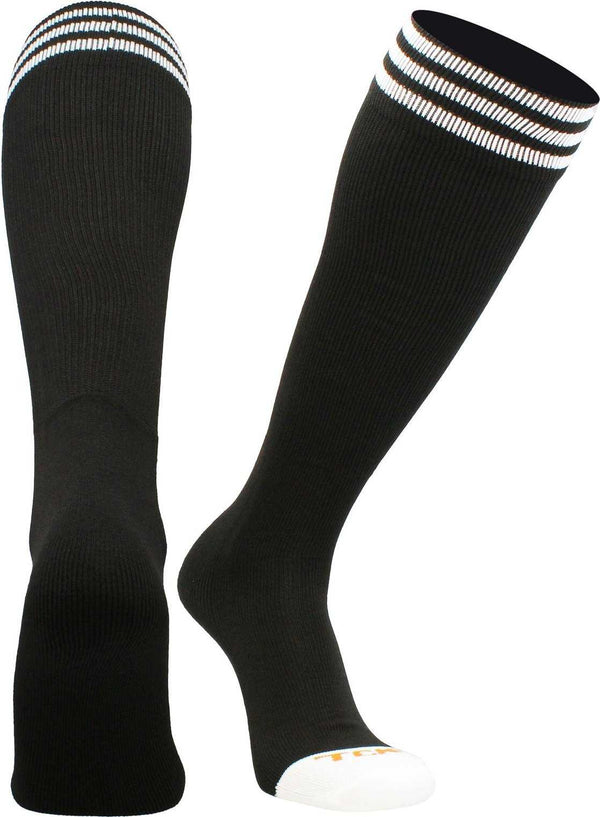 TCK Prosport Striped Knee High Tube Socks - Black White - HIT a Double
