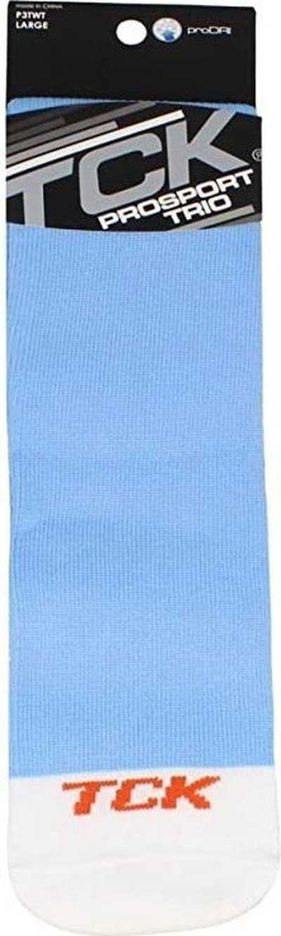 TCK Prosport Striped Knee High Tube Socks - Columbia Blue White - HIT a Double
