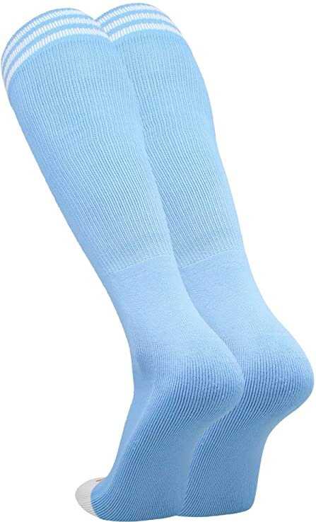 TCK Prosport Striped Knee High Tube Socks - Columbia Blue White - HIT a Double