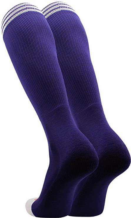 TCK Prosport Striped Knee High Tube Socks - Purple White - HIT a Double