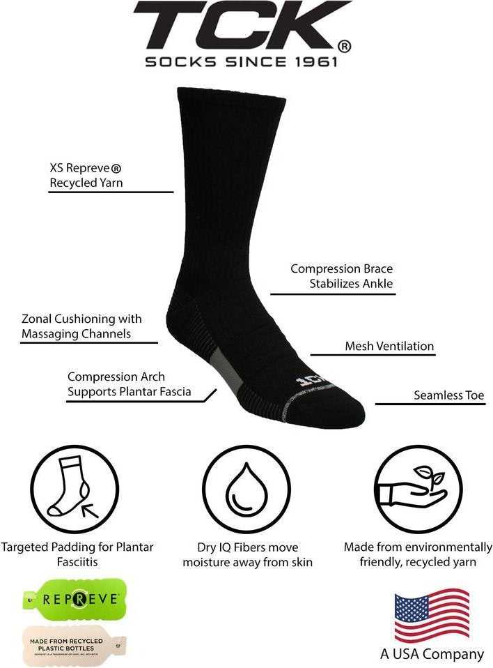 TCK Repreve Crew Socks (3 pack) - White - HIT a Double