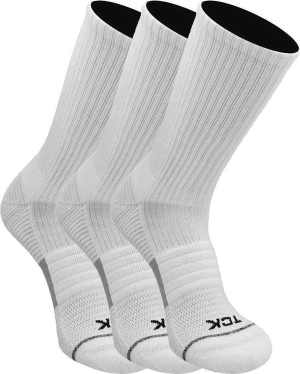 TCK Repreve Crew Socks (3 pack) - White - HIT a Double