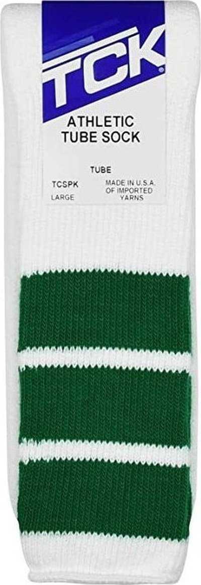 TCK Retro 3-Stripe Knee High Multisport Tube Socks - White Kelly - HIT a Double