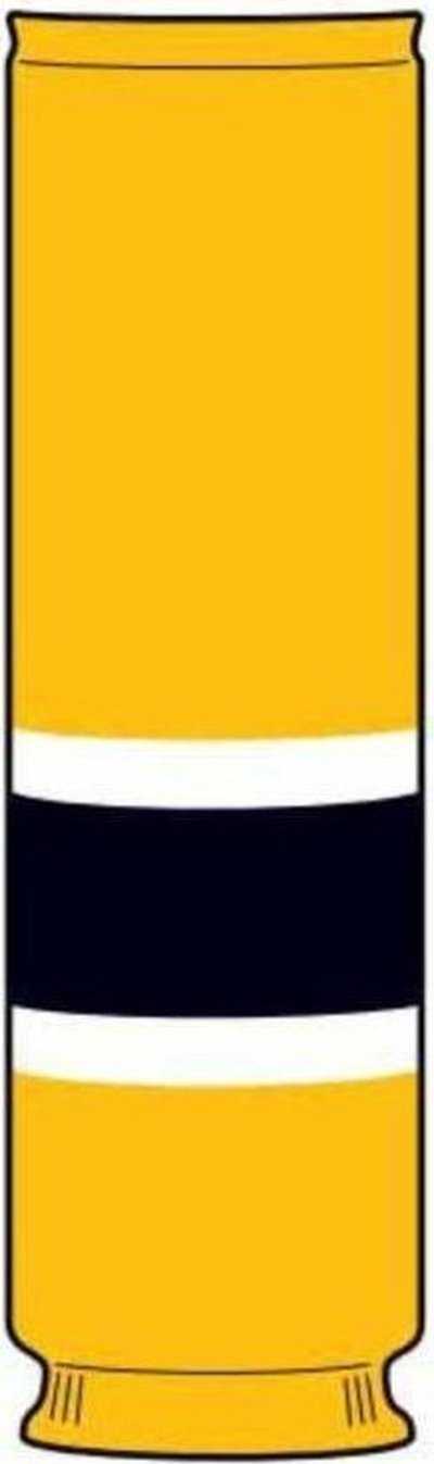 TCK Rib Knit Hockey Sock - BOS Sunflower White Black - HIT a Double