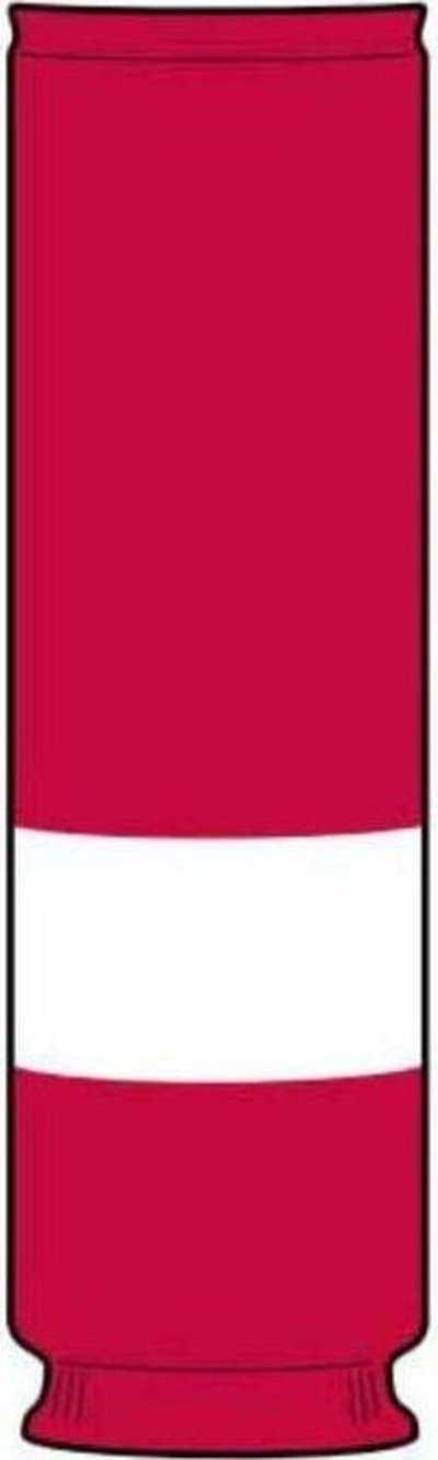 TCK Rib Knit Hockey Sock - DET Scarlet White - HIT a Double