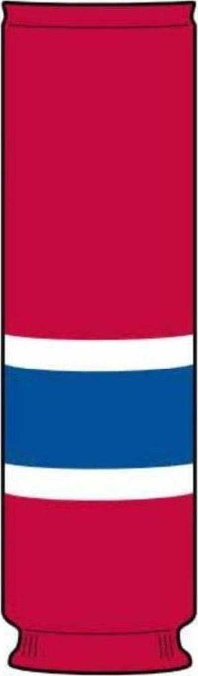 TCK Rib Knit Hockey Sock - MON Scarlet White Royal - HIT a Double