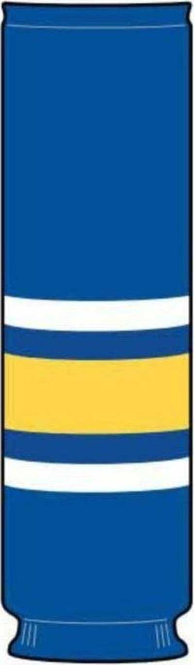 TCK Rib Knit Hockey Sock - STL Royal White Gold - HIT a Double