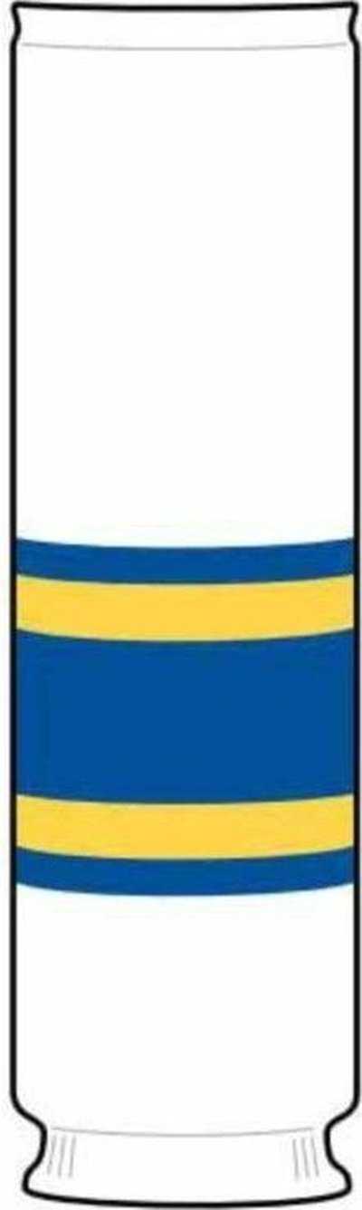 TCK Rib Knit Hockey Sock - STL White Royal Gold - HIT a Double