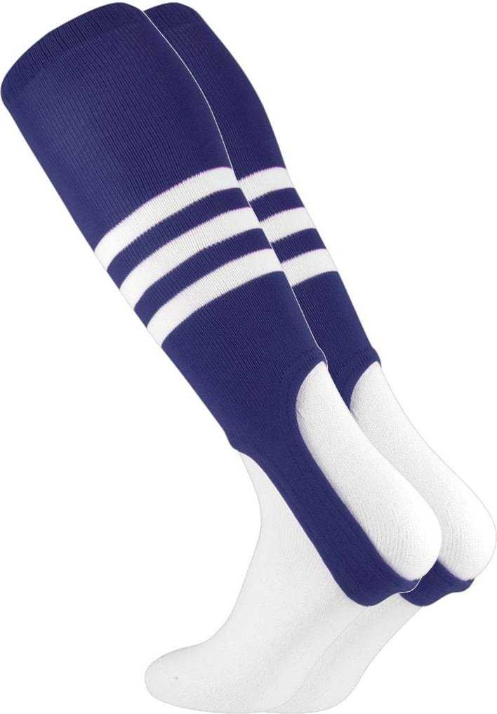 TCK Stirrups with 3 White Stripes - Royal White - HIT a Double