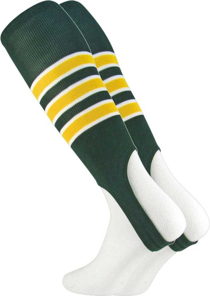 TCK Stirrups with Stripes -Dark Green White Gold - HIT a Double