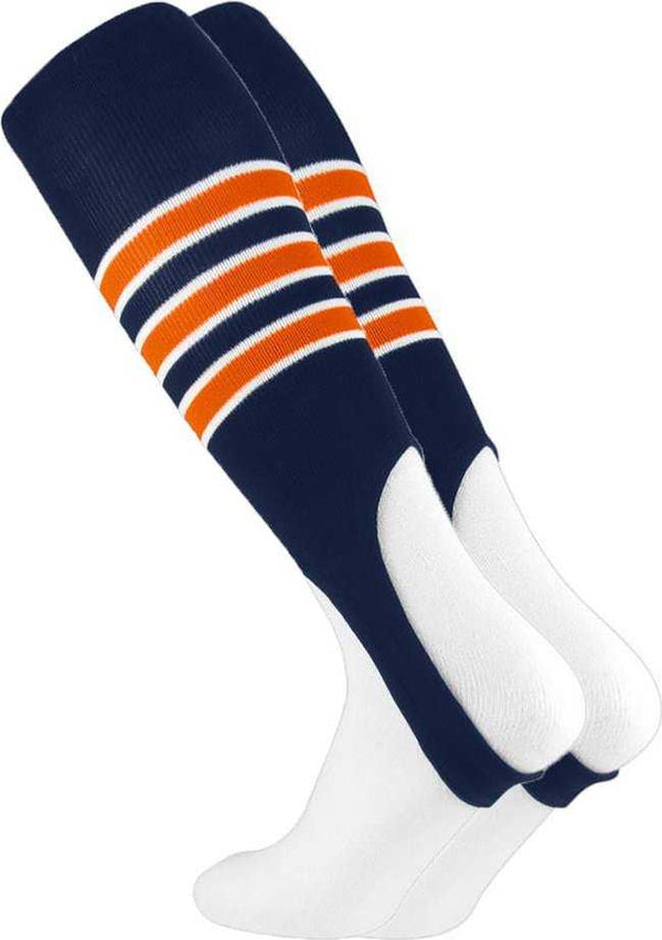 TCK Stirrups with Stripes - Navy White Orange - HIT a Double