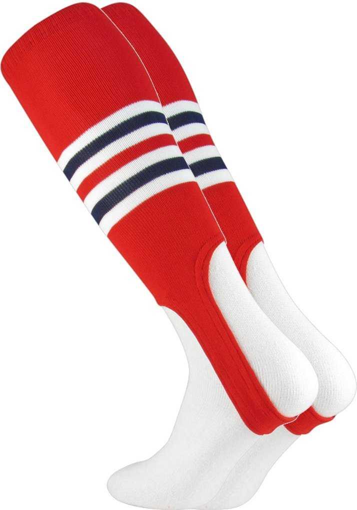 TCK Stirrups with Stripes -Scarlet White Navy - HIT a Double