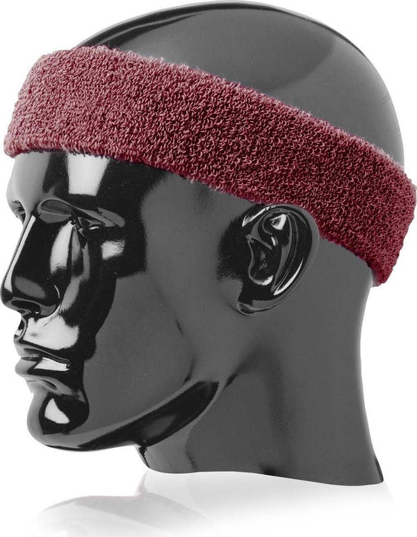 TCK Terry Headband 2" Wide Wide - Maroon - HIT a Double