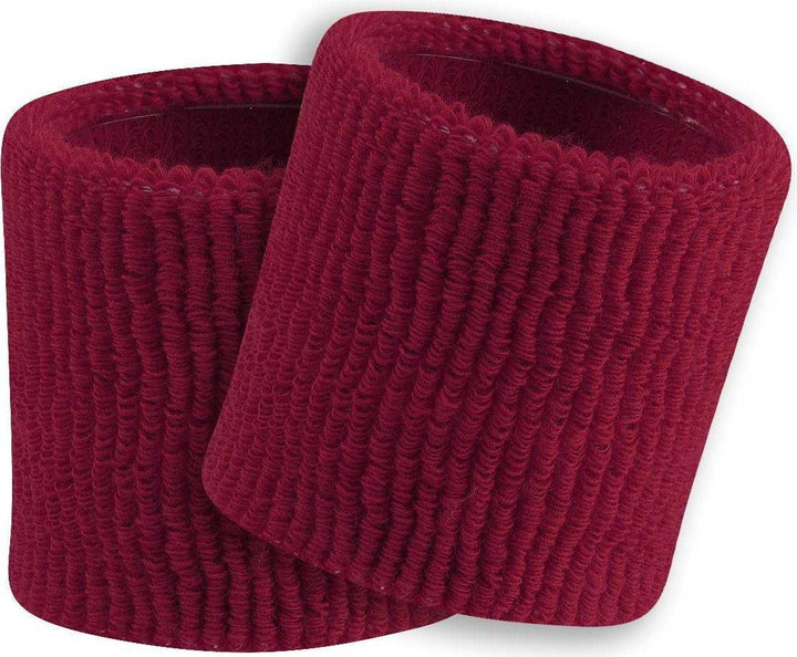 TCK Terry Wristbands 3.5" Wide - Cardinal - HIT a Double