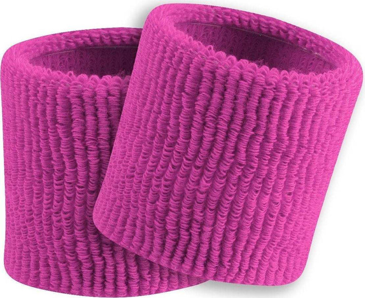 TCK Terry Wristbands 3.5" Wide - Fuchsia - HIT a Double