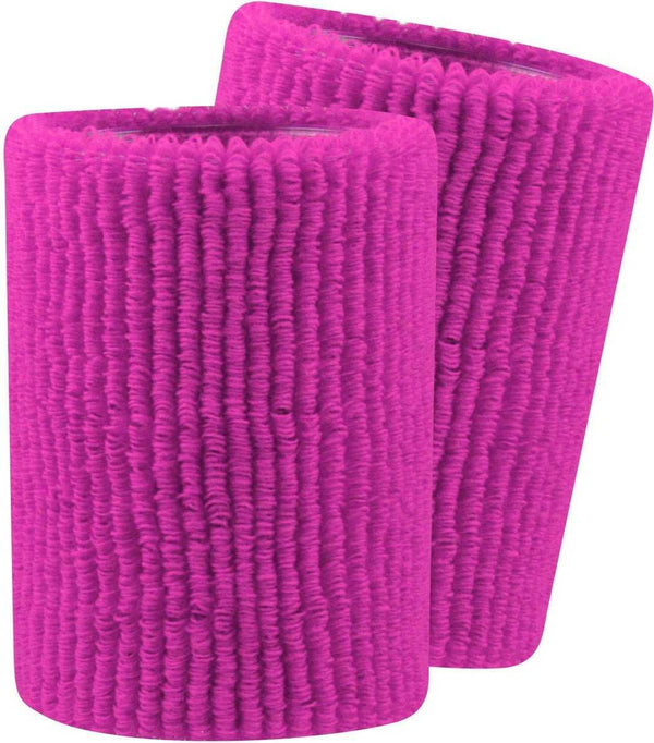 TCK Terry Wristbands 5" Wide - Fuchsia - HIT a Double