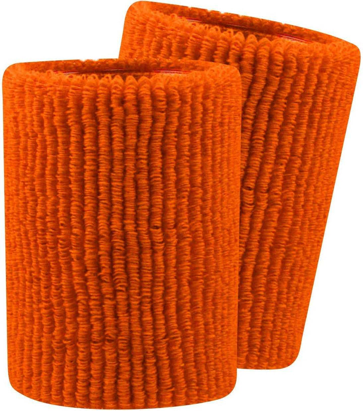 TCK Terry Wristbands 5" Wide - Orange - HIT a Double