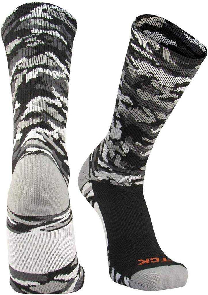 TCK Woodland Camo Crew Socks - Black Camo - HIT a Double