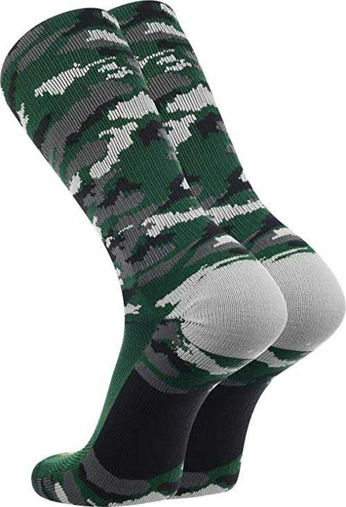 TCK Woodland Camo Crew Socks - Green Camo - HIT a Double