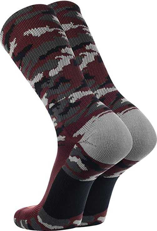 TCK Woodland Camo Crew Socks - Maroon Camo - HIT a Double