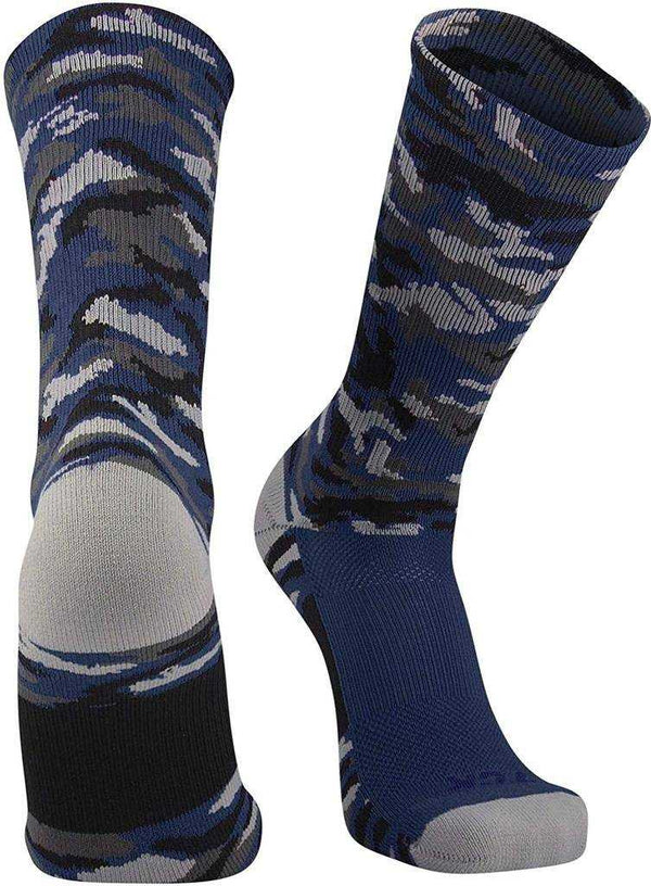 TCK Woodland Camo Crew Socks - Navy Camo - HIT a Double