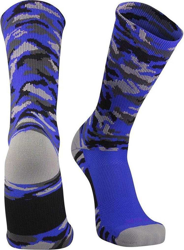 TCK Woodland Camo Crew Socks - Royal Camo - HIT a Double