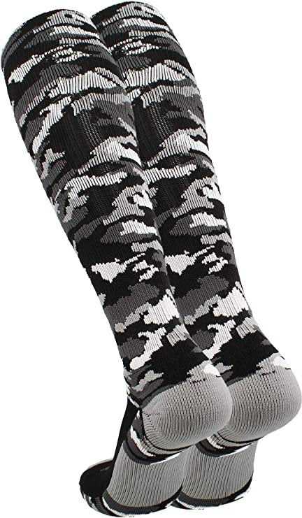 TCK Woodland Camo Knee High Socks - Black Camo - HIT a Double