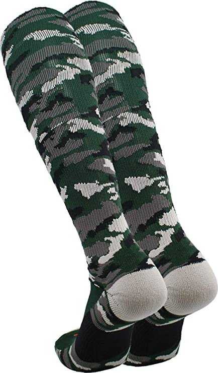TCK Woodland Camo Knee High Socks - Dark Green Camo - HIT a Double