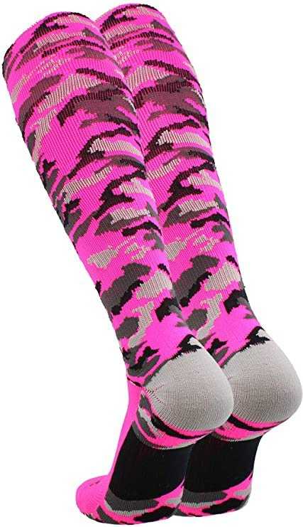 TCK Woodland Camo Knee High Socks - Hot Pink Camo - HIT a Double