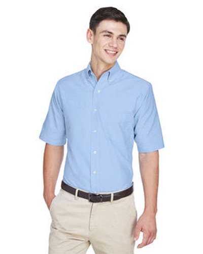 Ultraclub 8972 Men's Wrinkle-Resistant Short-Sleeve Oxford - Light Blue - HIT a Double