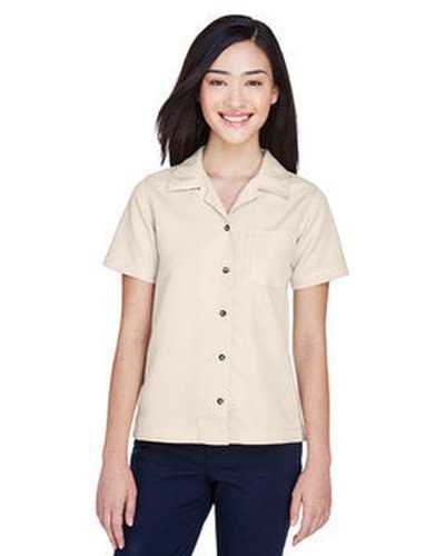 Ultraclub 8981 Ladies' Cabana Breeze Camp Shirt - Stone - HIT a Double