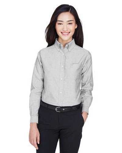 Ultraclub 8990 Ladies' Wrinkle-Resistant Long-Sleeve Oxford - Charcoal - HIT a Double