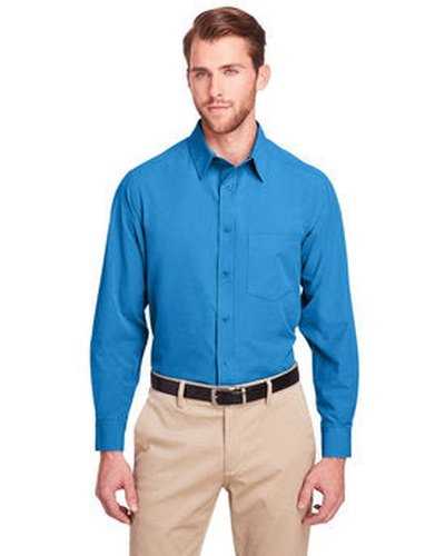Ultraclub UC500 Men's Bradley Performance Woven Shirt - Pacific Blue - HIT a Double